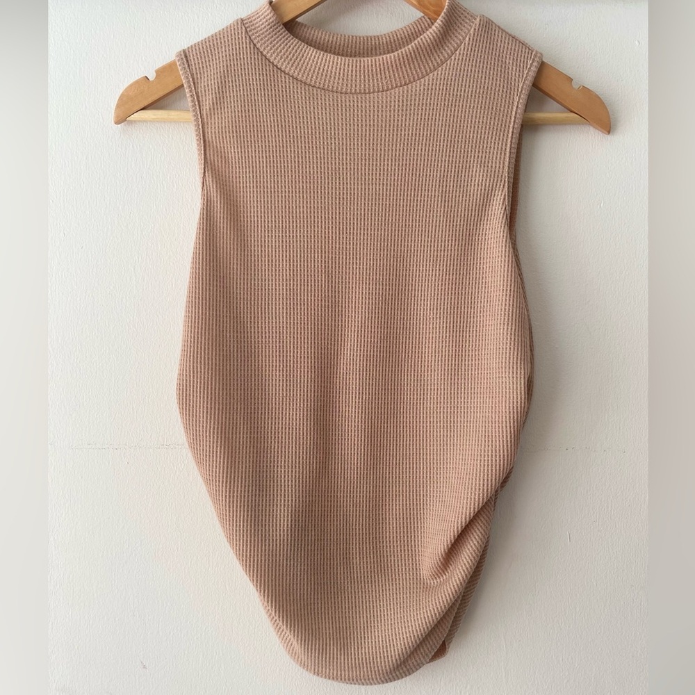 Shein Mock Neck Waffle Tank Top
